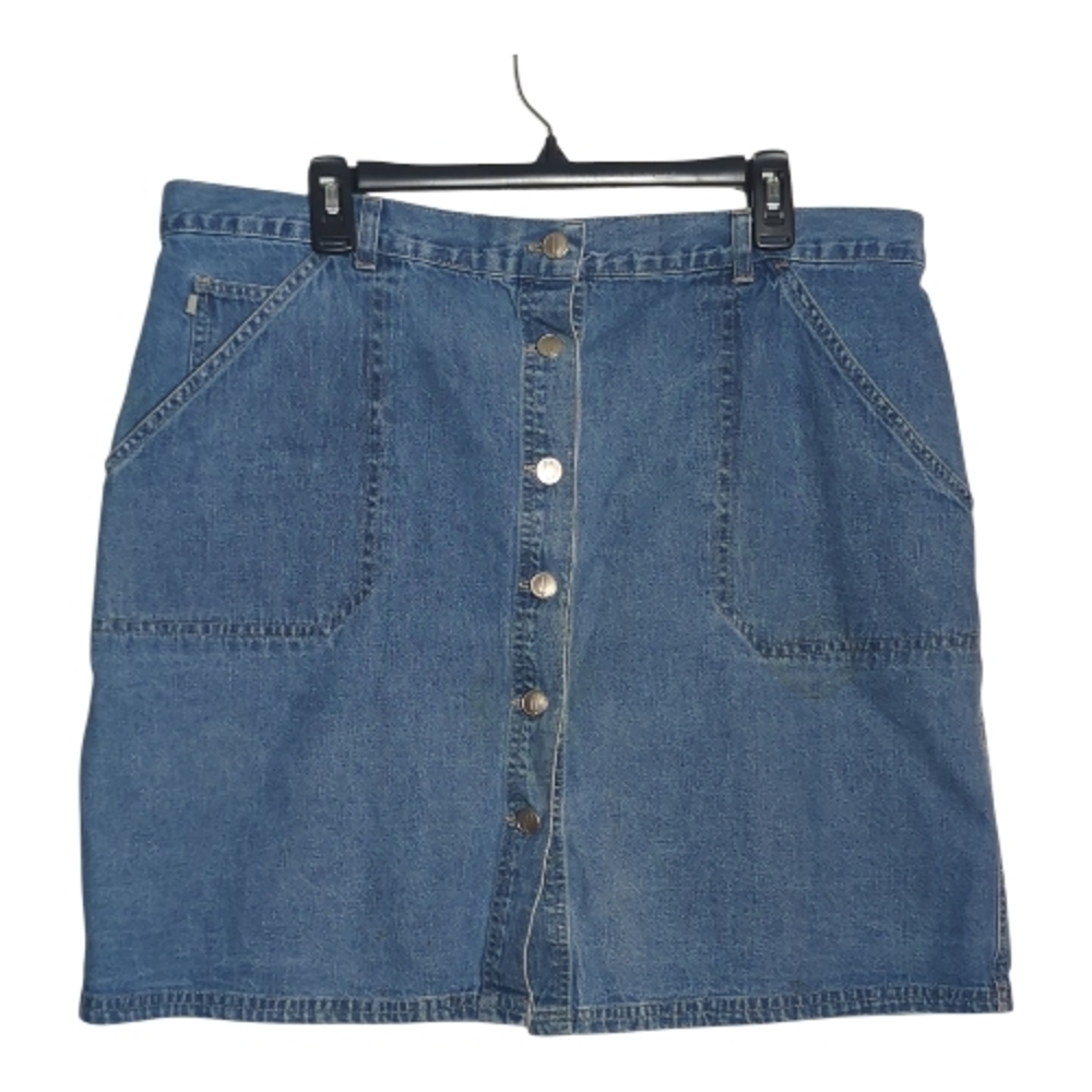 Vintage 1990's Sz 20 Denim Skirt By Quizz New York Button Up Y2K Indie Sleaze
